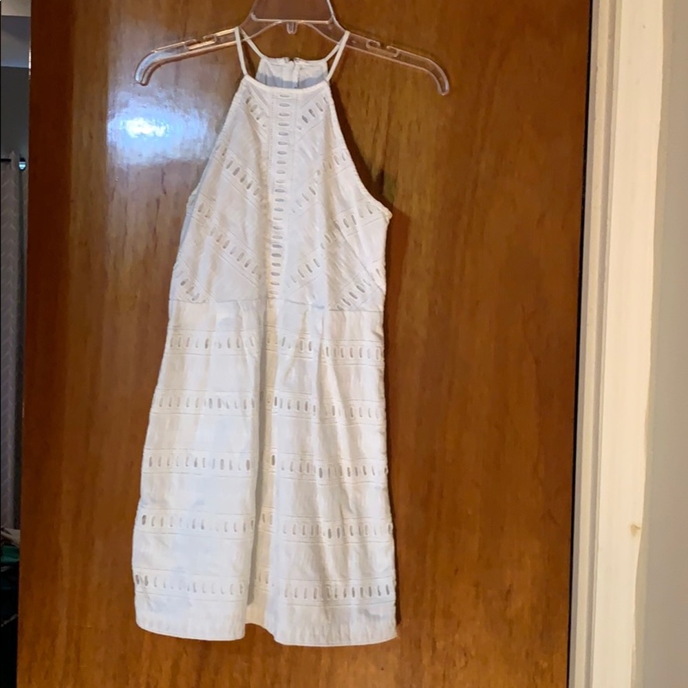 Sleeveless mini eyelet dress
